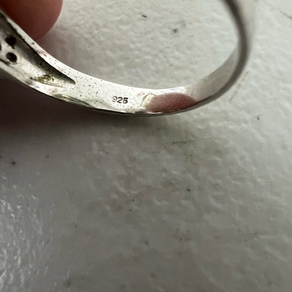 Sterling Silver Ring With Clean Stone .925 Signed NC Women Size 10 Oval - Picture 10 of 16